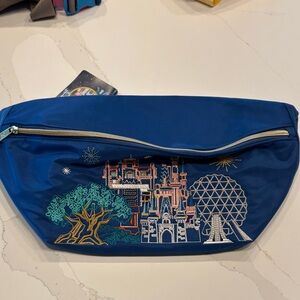 Embroidered Navy Blue Crossbody Waist Bag Disney world